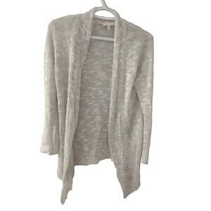 Eileen Fisher Cardigan Lacey Open Knit Lightweight Size PP Linen Blend